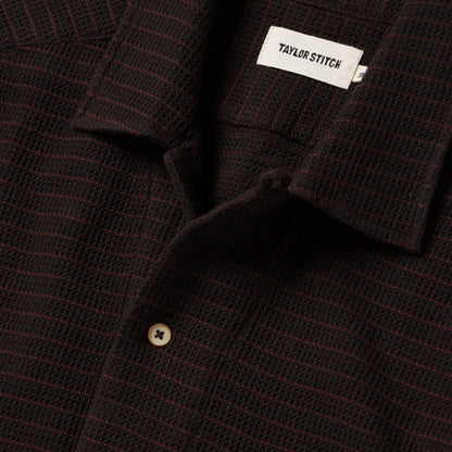 The Short Sleeve Hawthorne in Espresso Pickstitch Waffle