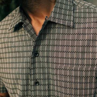 The Short Sleeve Hawthorne in Navy Stripe