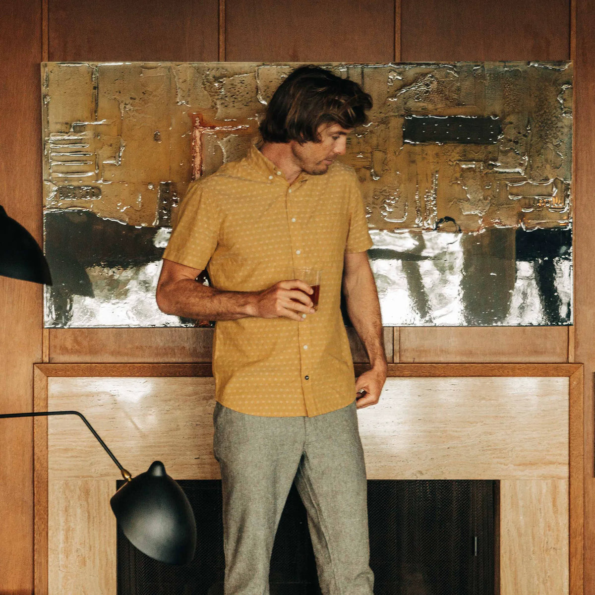 The Short Sleeve Jack in Gold Diamond