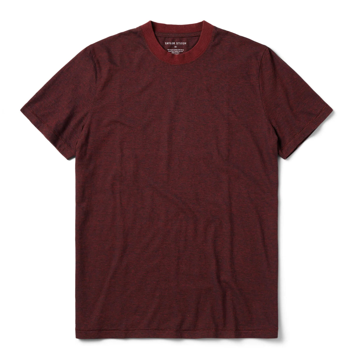 The Cotton Hemp Tee in Rust and Navy Stripe