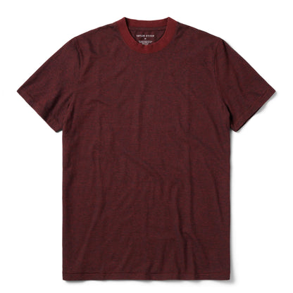 The Cotton Hemp Tee in Rust and Navy Stripe