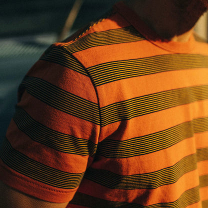 The Organic Cotton Tee in Rust Stripe