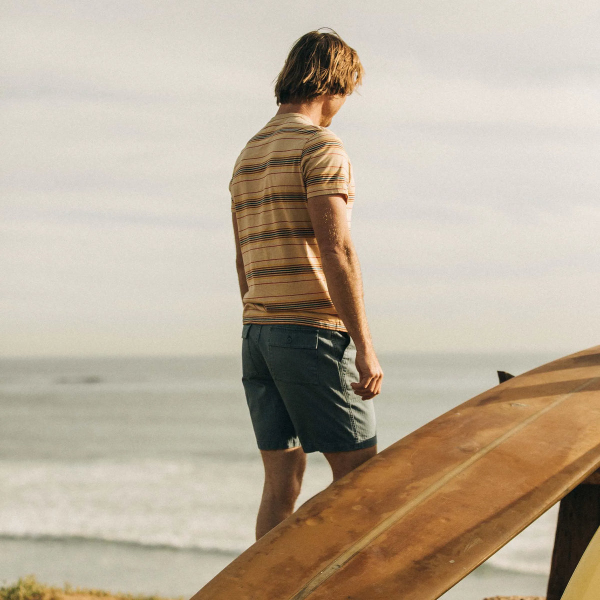 The Organic Cotton Tee in Sand Stripe