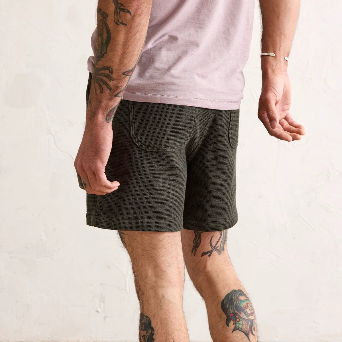 The Apres Short in Army Waffle
