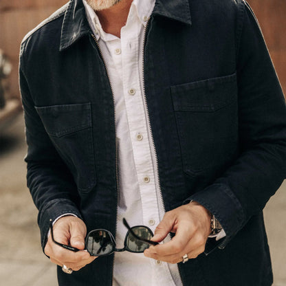 The Station Jacket in Dark Navy Broken Twill