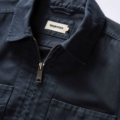 The Station Jacket in Dark Navy Broken Twill