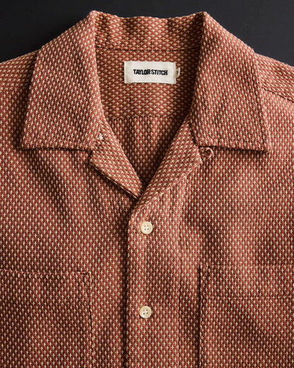 The Conrad Shirt in Fired Brick Dobby