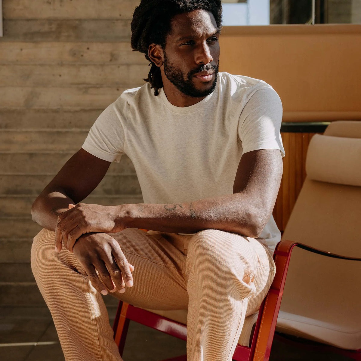 The Cotton Hemp Tee in Heather Oat