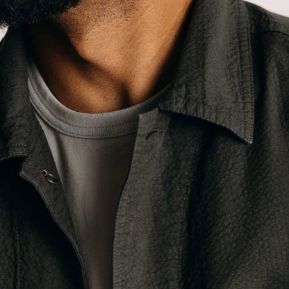 The Ojai Jacket in Faded Black Seersucker