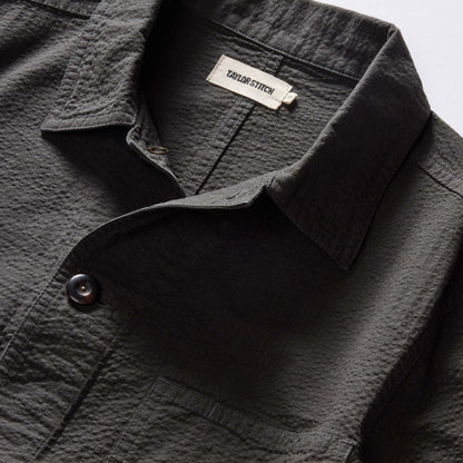 The Ojai Jacket in Faded Black Seersucker