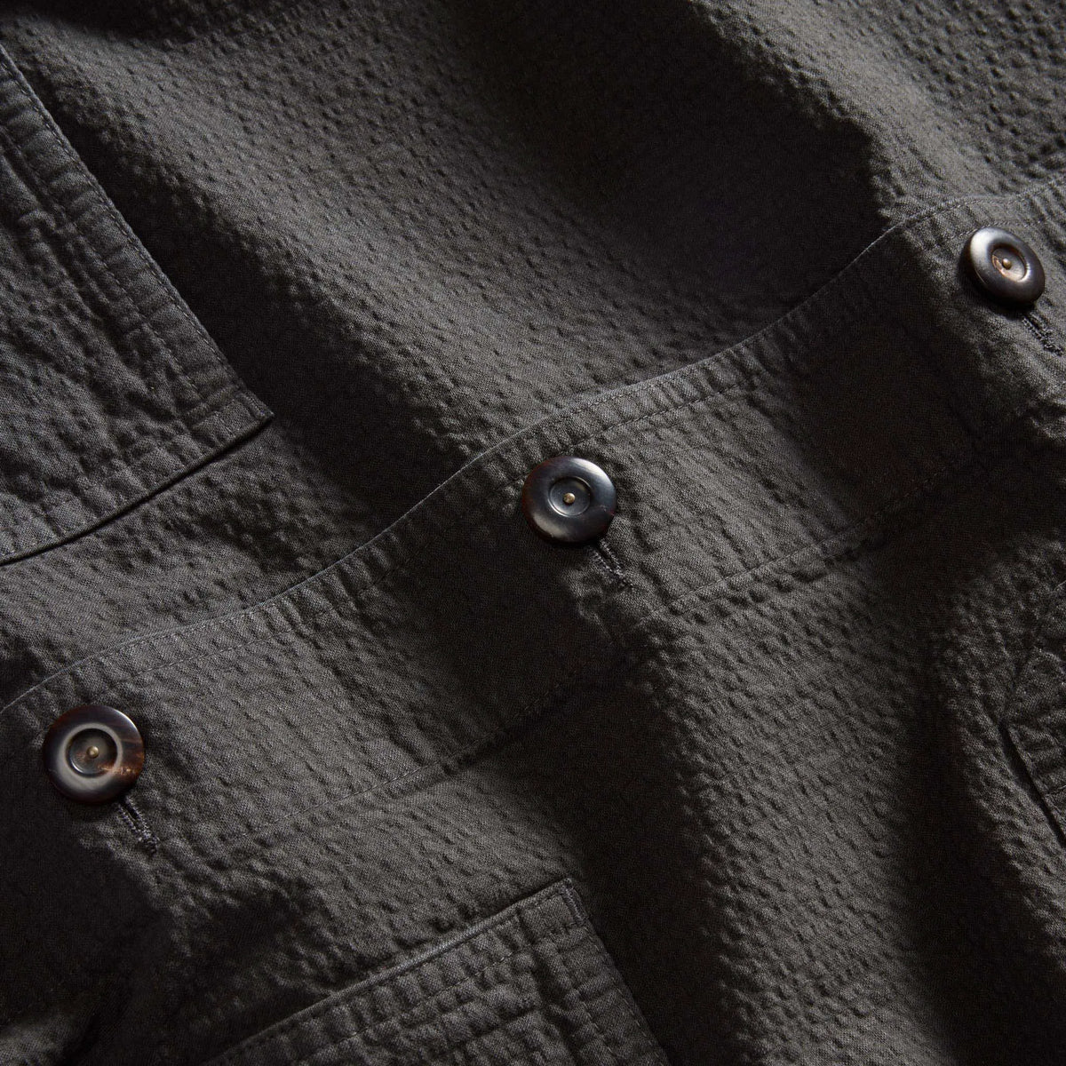 The Ojai Jacket in Faded Black Seersucker
