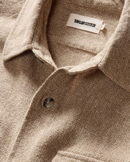 The Point Shirt in Heather Oat Linen Tweed