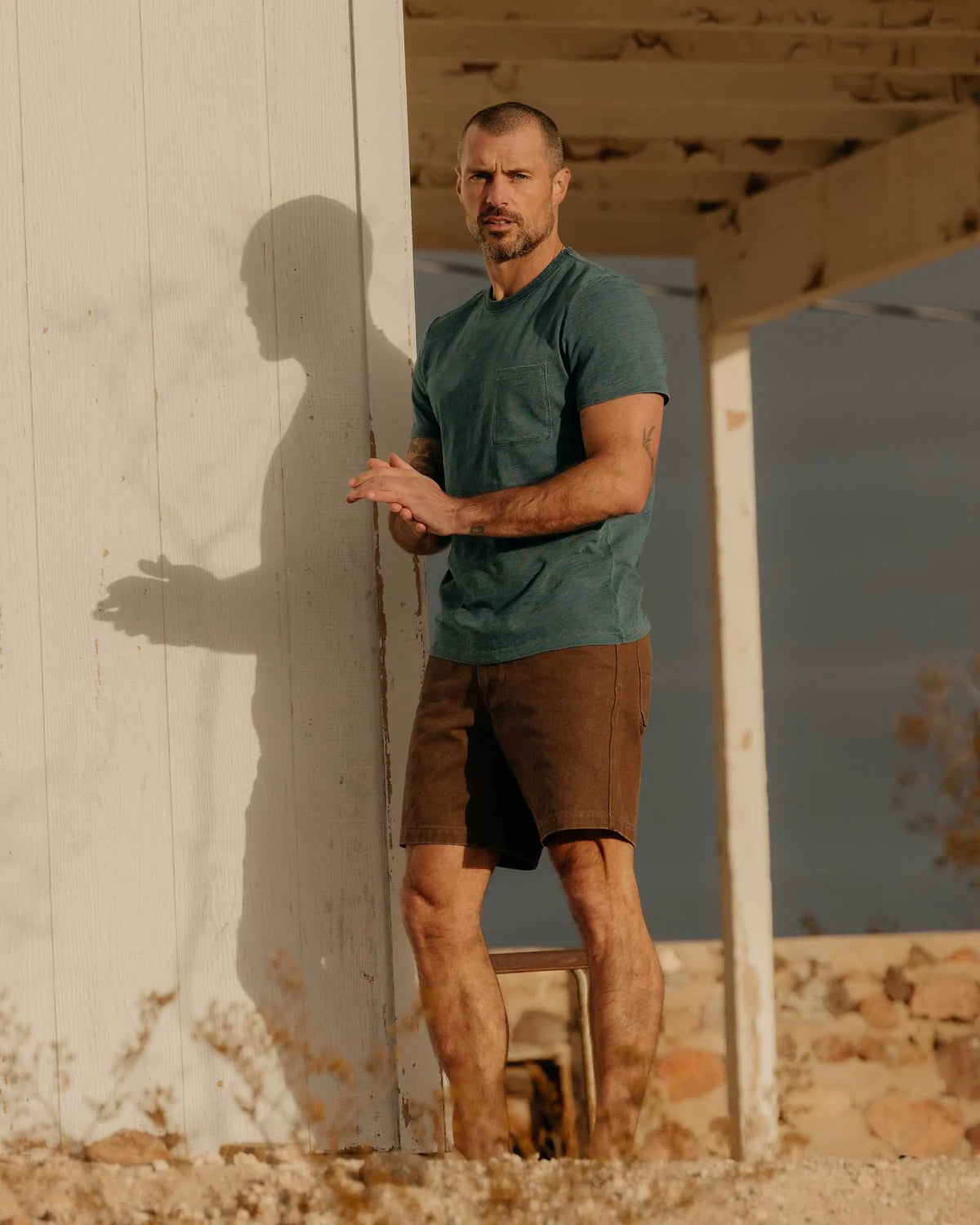 The Camp Short in Aged Penny Chipped Canvas