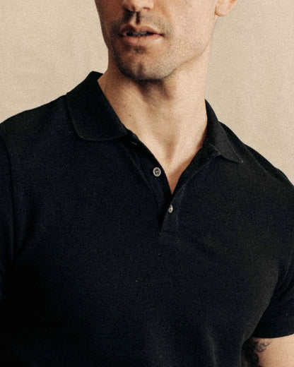 The Pacific Polo in Black Indigo Pique