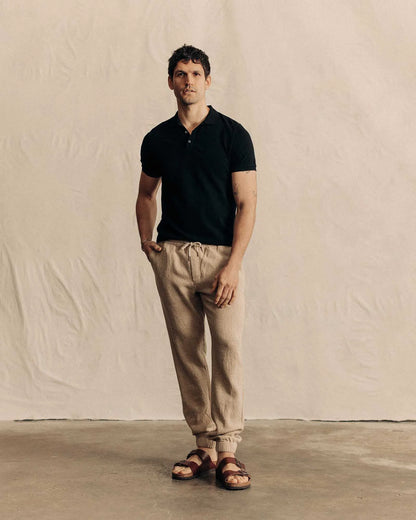 The Pacific Polo in Black Indigo Pique