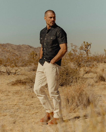 The Short Sleeve Mechanic Shirt in Rinsed Indigo Denim