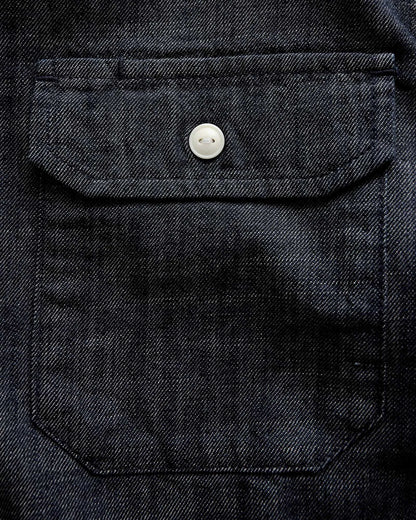 The Short Sleeve Mechanic Shirt in Rinsed Indigo Denim