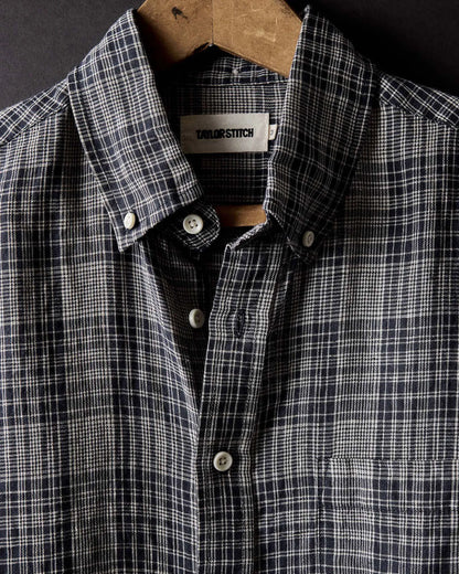 The Jack in Navy Plaid Linen