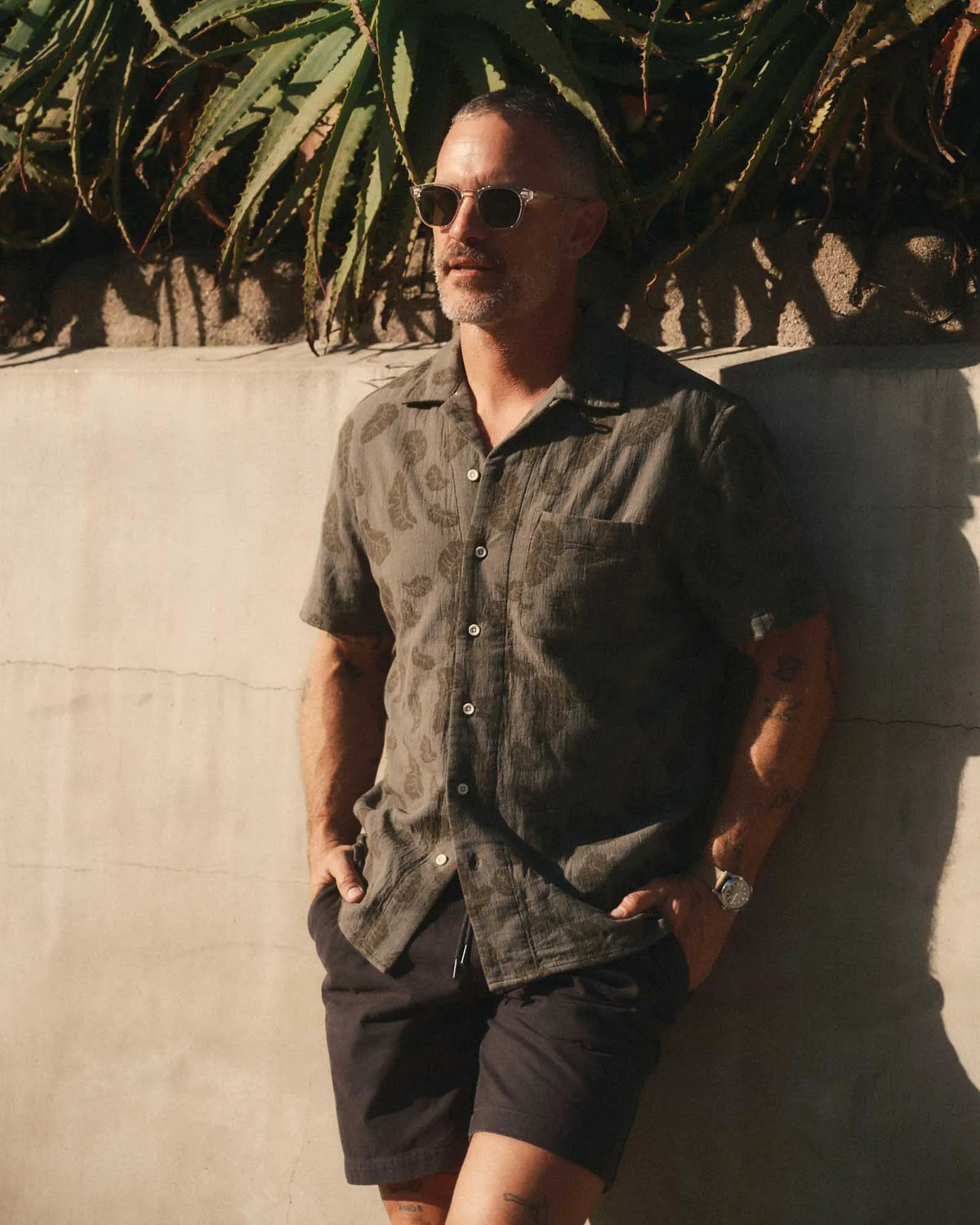 The Hawthorne Shirt in Burnt Olive Floral Jacquard