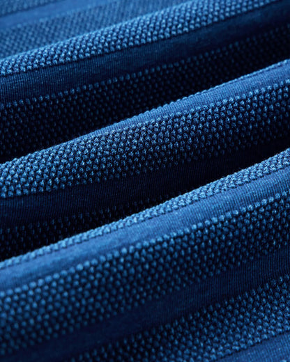 The Bywater Polo in Rinsed Indigo Knit Stripe