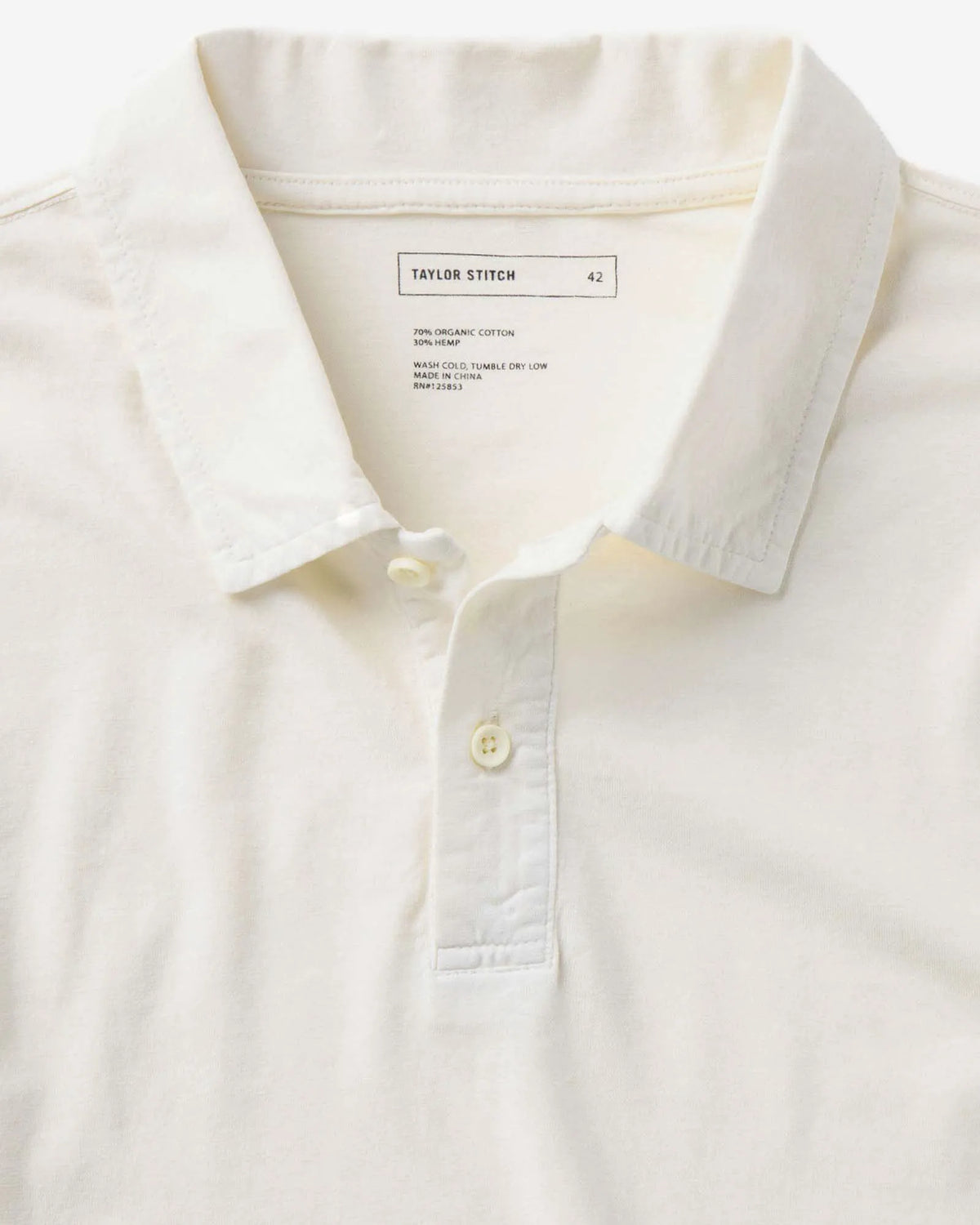 The Cotton Hemp Polo in Vintage White