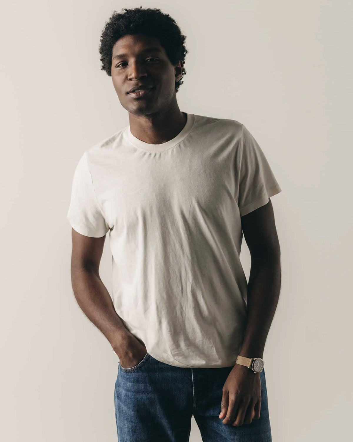 The Cotton Hemp Tee in Vintage White