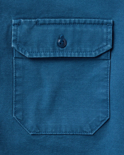 The Short Sleeve Mechanic Shirt in Atlantic Ripstop