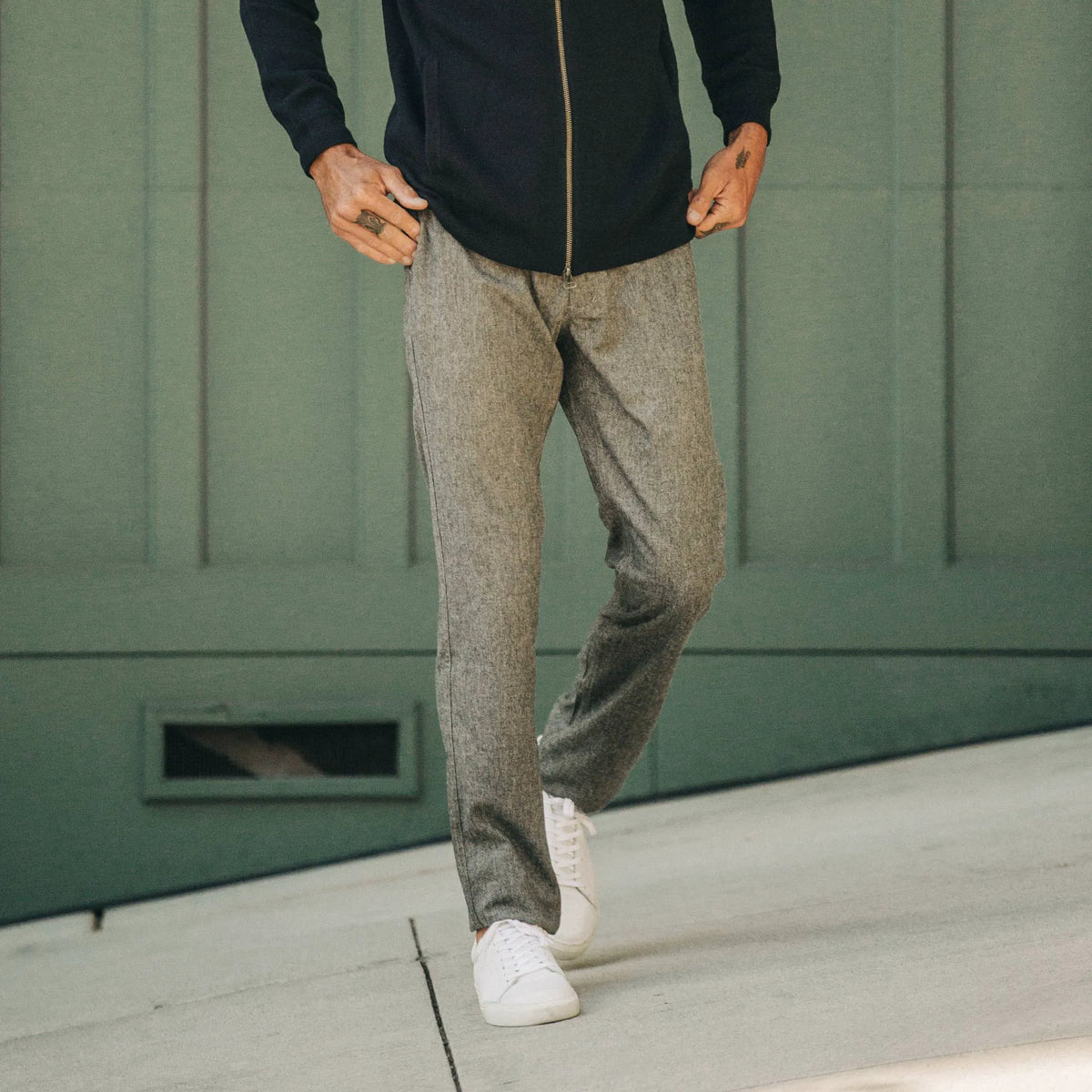 The Carmel Pant in Charcoal Birdseye Wool