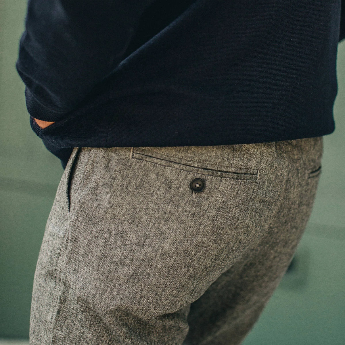The Carmel Pant in Charcoal Birdseye Wool