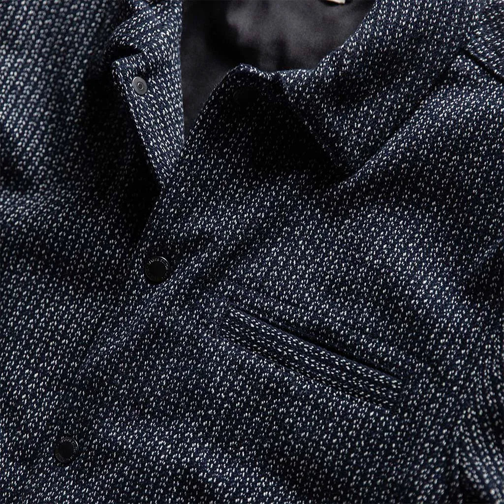 The Decker Jacket in Navy Wool Beach Cloth
