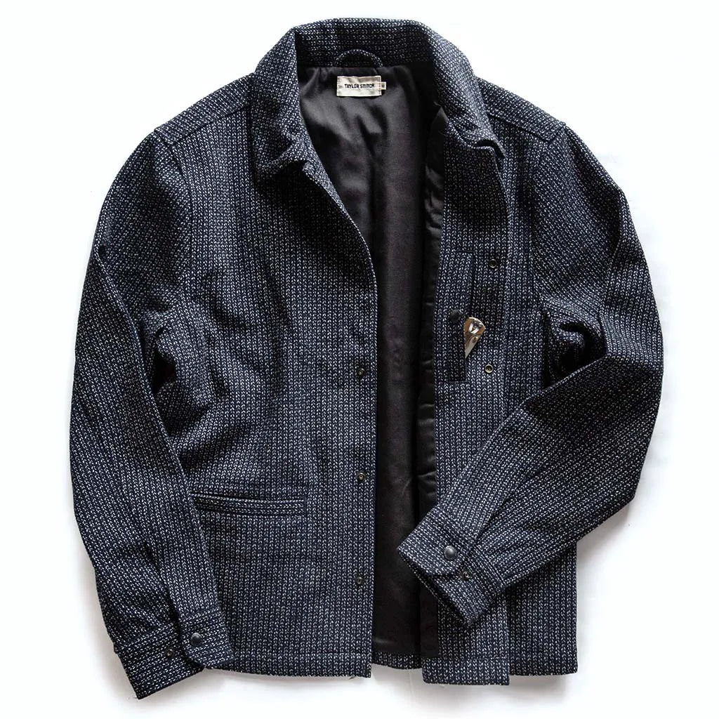The Decker Jacket in Navy Wool Beach Cloth