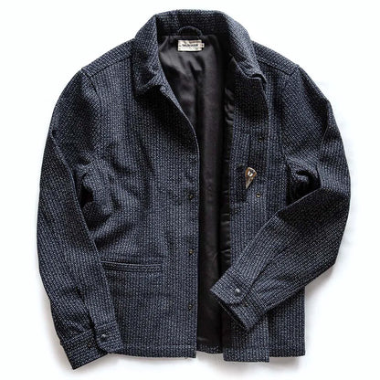 The Decker Jacket in Navy Wool Beach Cloth