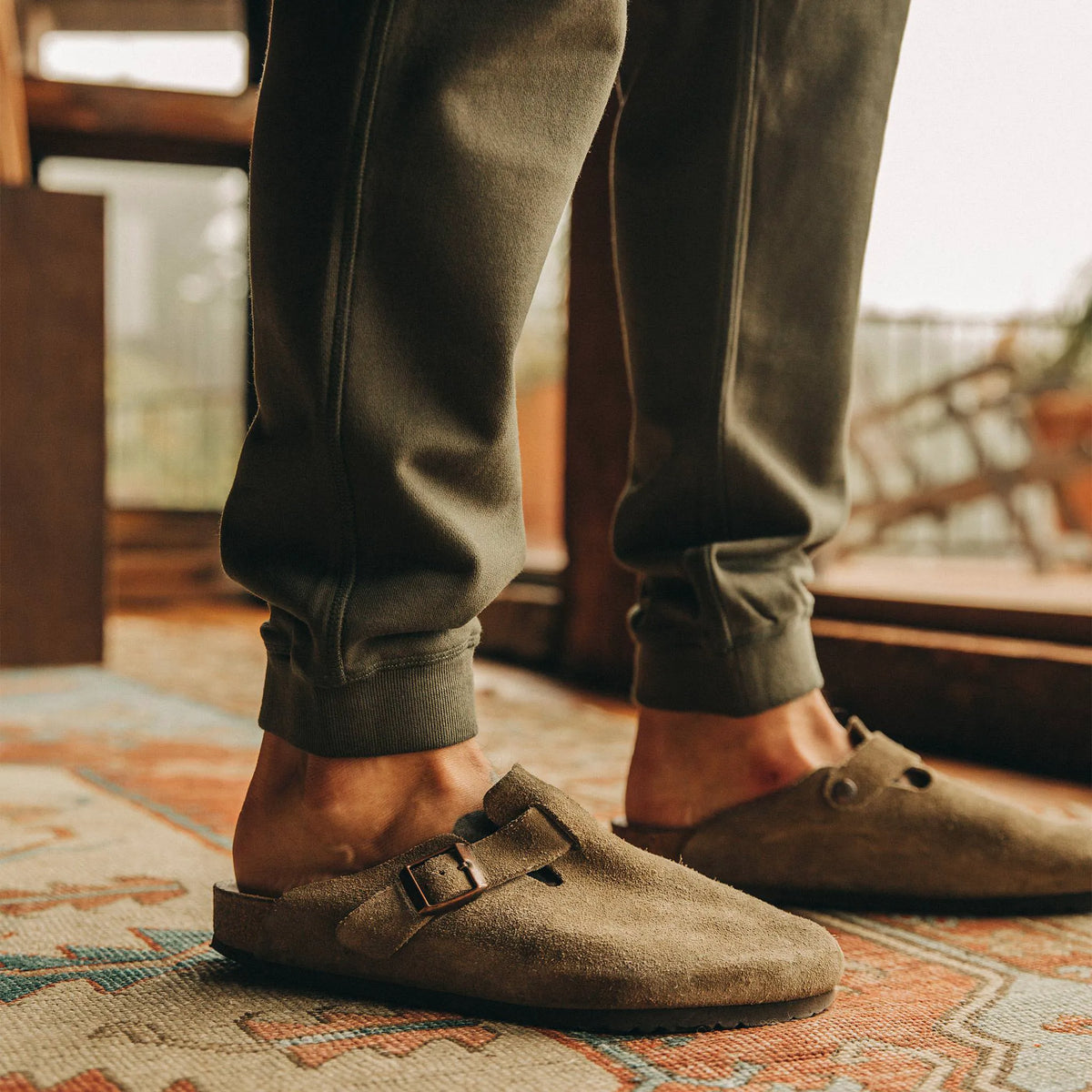 The Fillmore Pant in Dark Olive Terry