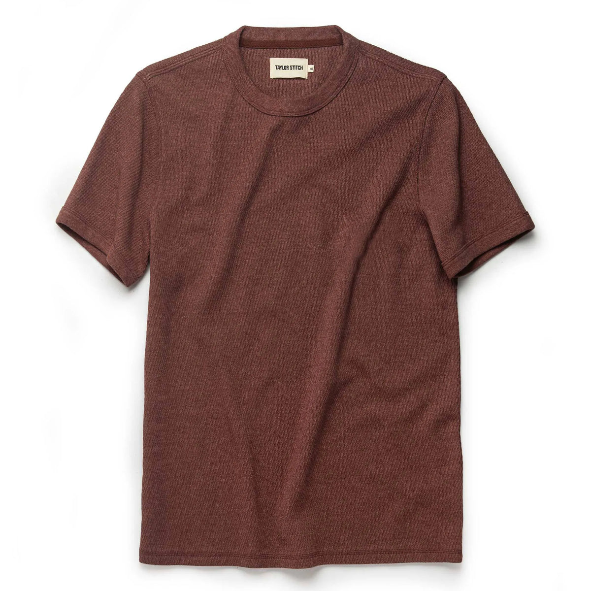 The Heavy Bag Waffle Short Sleeve in Burgundy