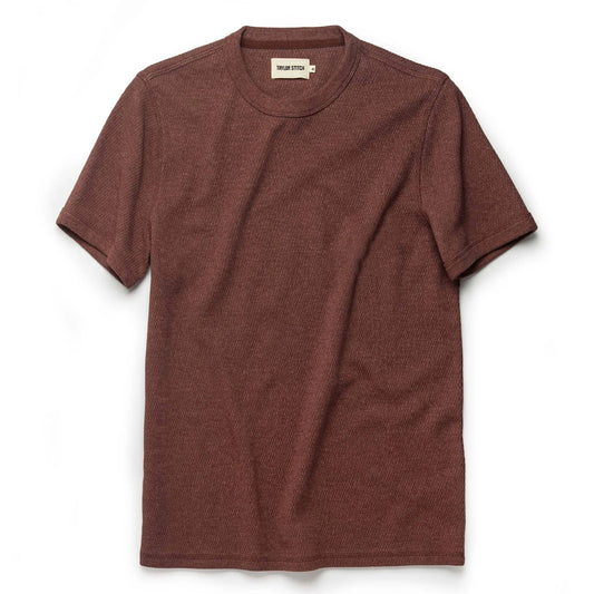 The Heavy Bag Waffle Short Sleeve in Burgundy