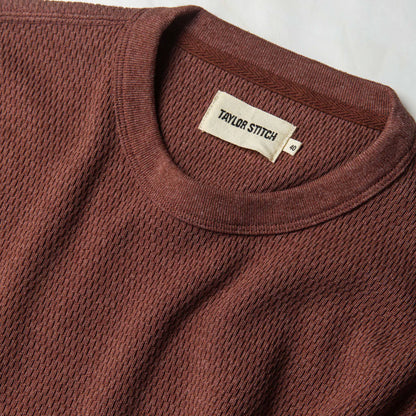 The Heavy Bag Waffle Short Sleeve in Burgundy