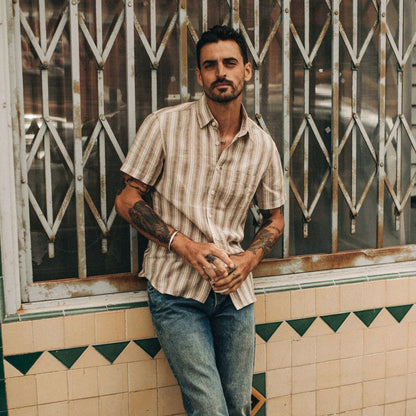 The Short Sleeve California in Desert Shadow Stripe
