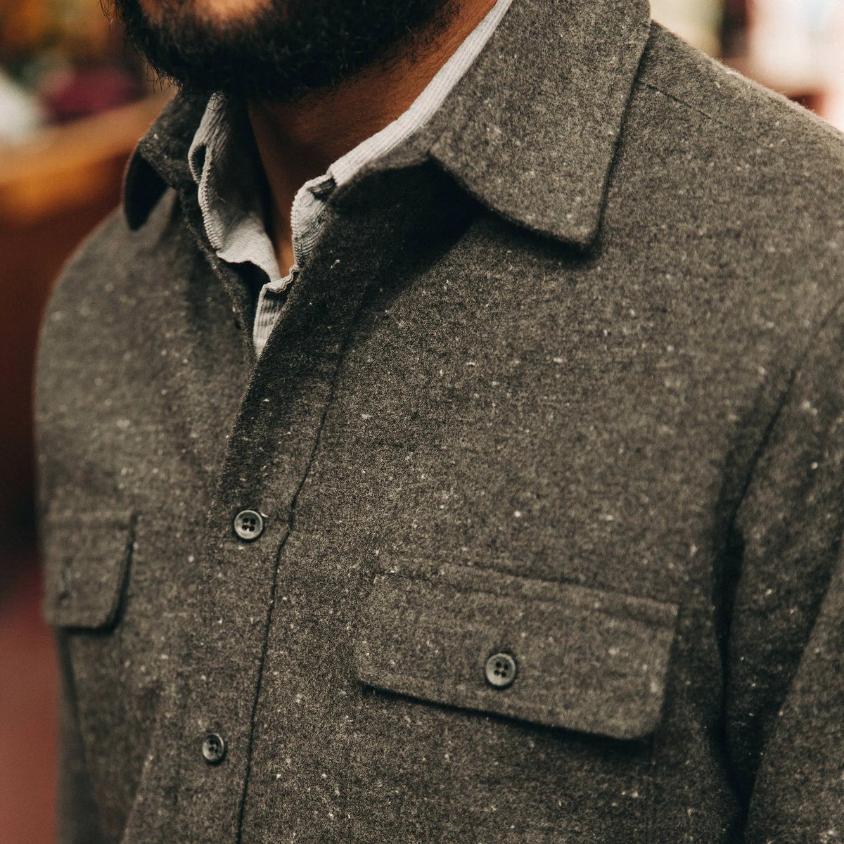 The Yosemite Shirt in Charcoal Donegal