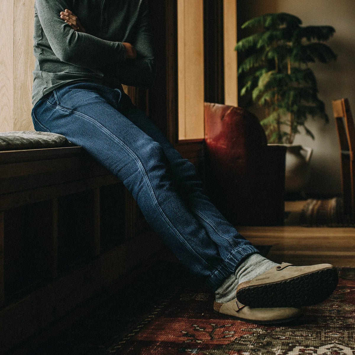 The Apres Pant in Indigo Cross Dye
