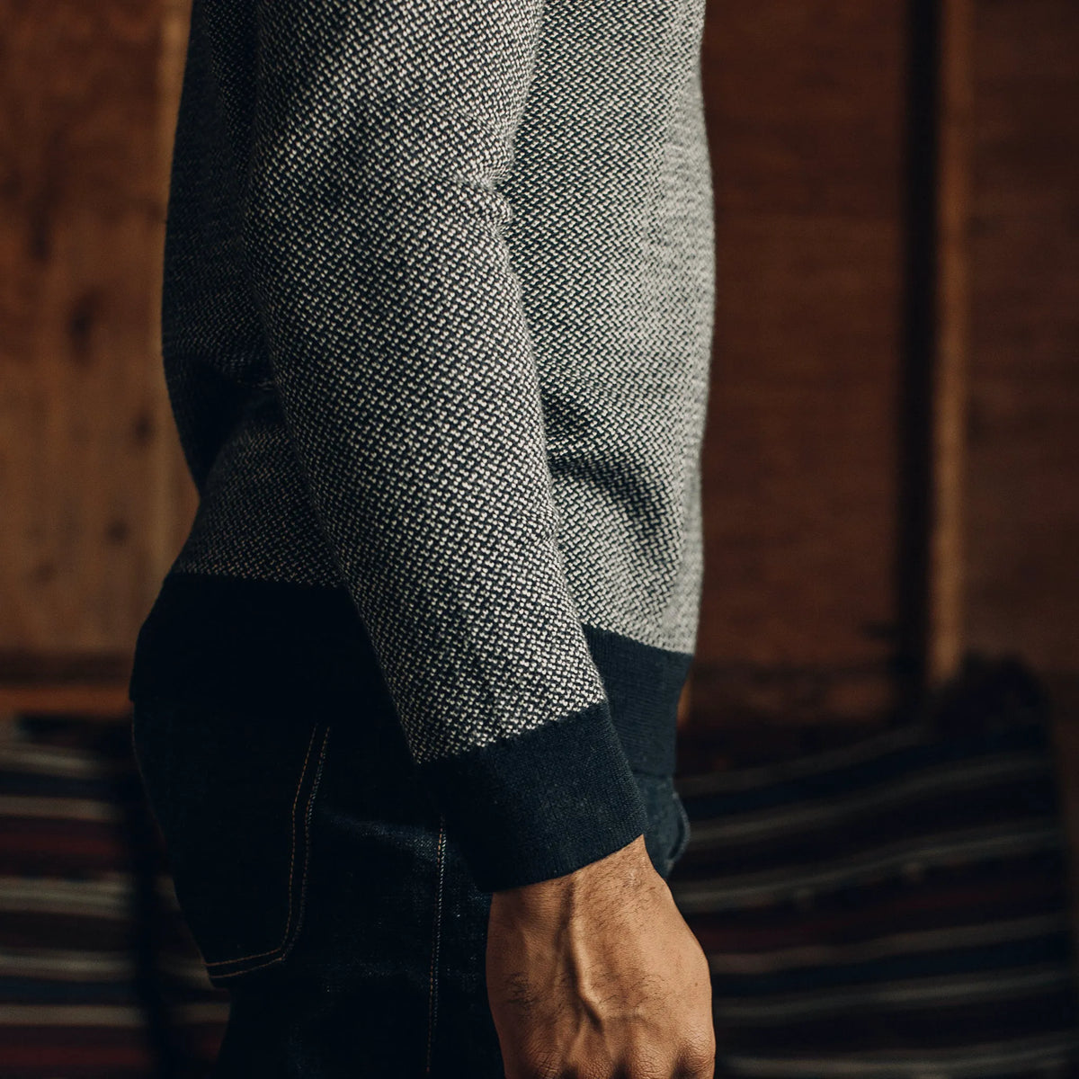 The Everett Sweater in Navy Birdseye