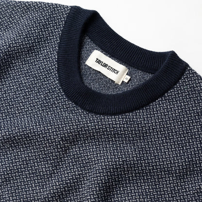 The Everett Sweater in Navy Birdseye