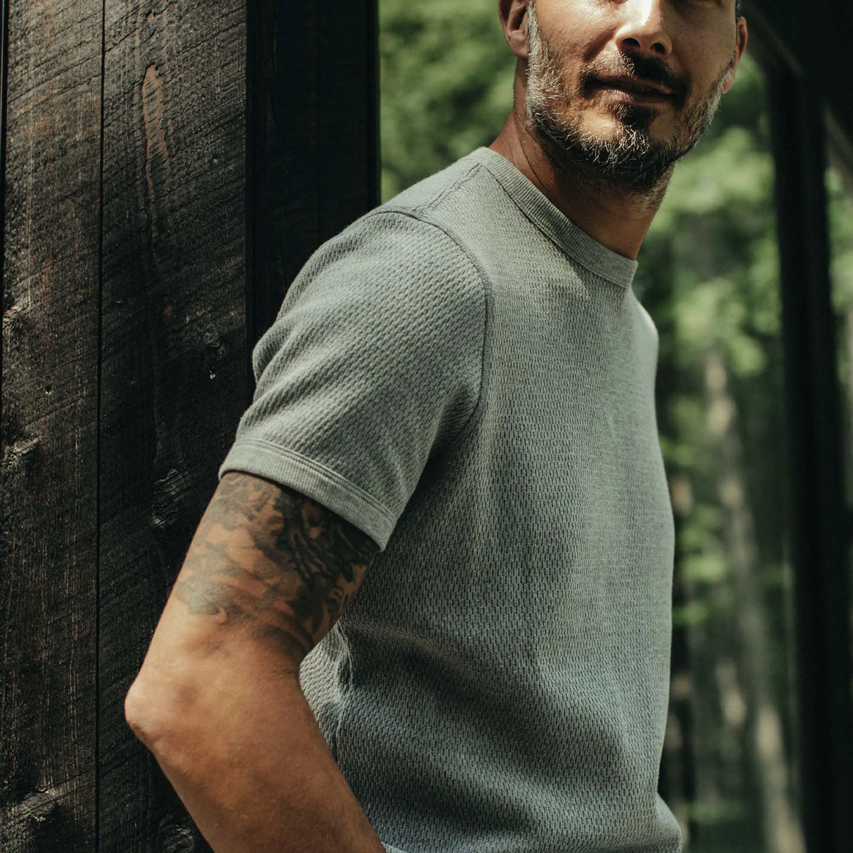 The Heavy Bag Waffle Short Sleeve in Aluminum