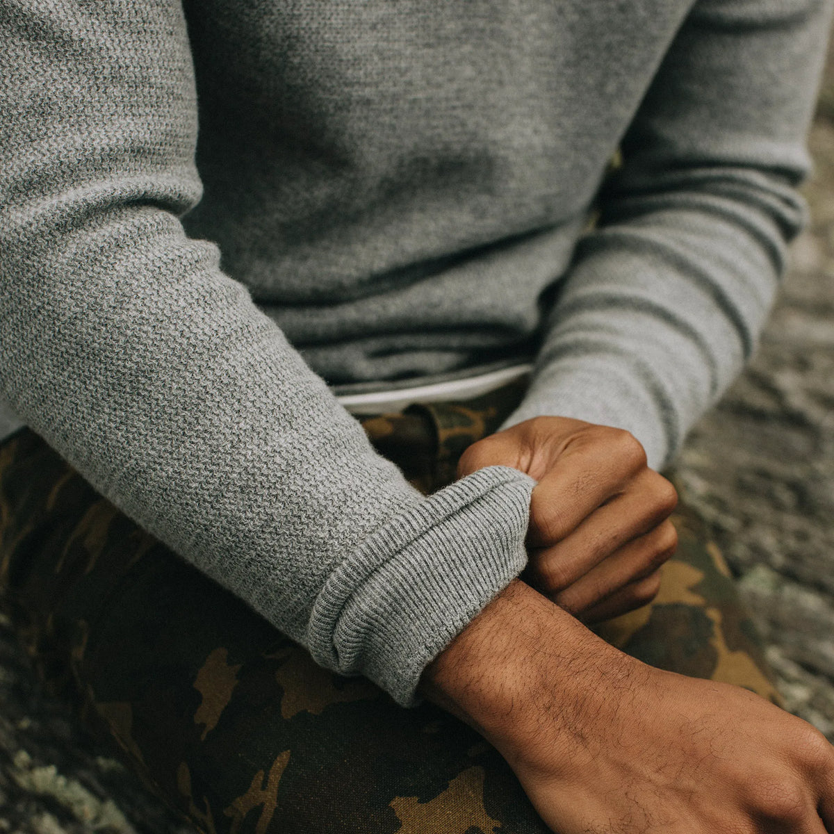 The Hudson Sweater in Heather Grey