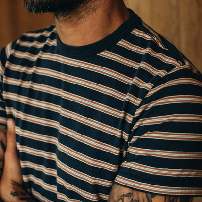 The Organic Cotton Tee in Deep Sea Stripe