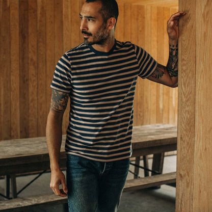 The Organic Cotton Tee in Deep Sea Stripe