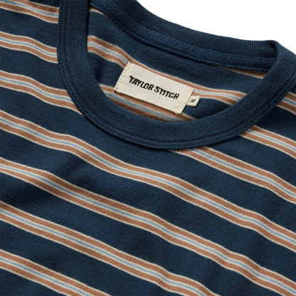 The Organic Cotton Tee in Deep Sea Stripe
