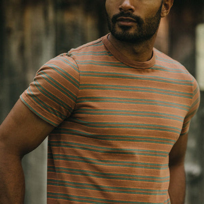 The Organic Cotton Tee in Sahara Stripe