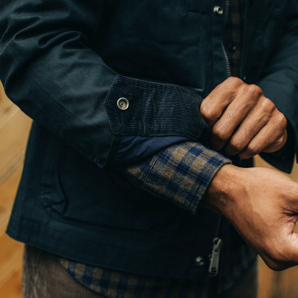 The Pathfinder Jacket in Navy Dry Wax