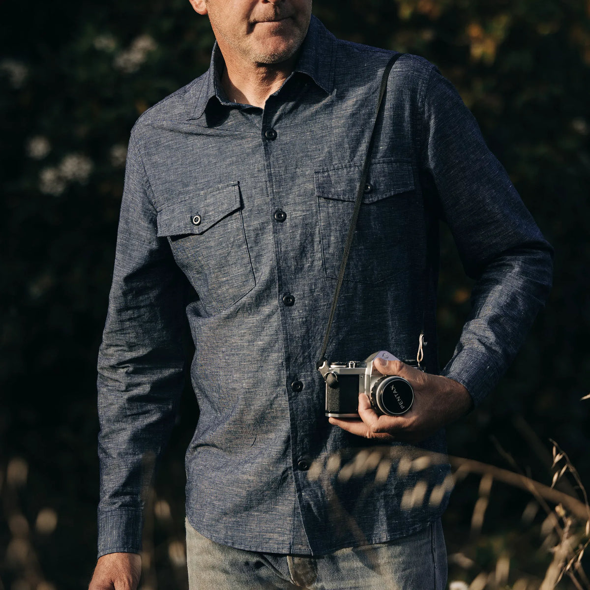 The Point Shirt in Indigo Slub