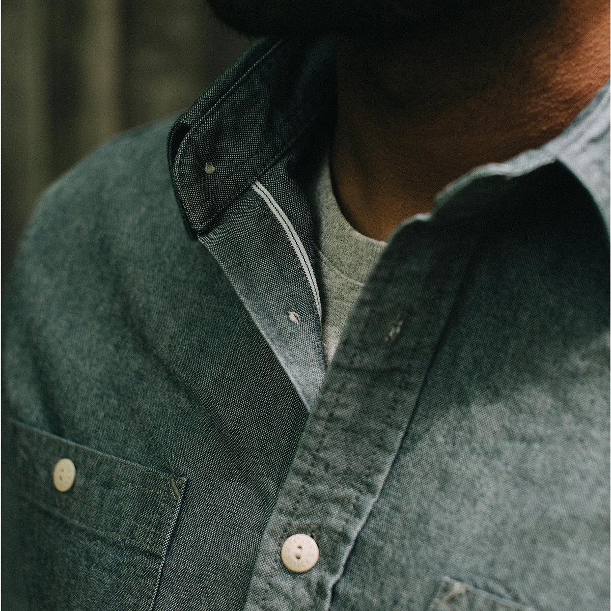 The Utility Shirt in Rinsed Selvage Chambray